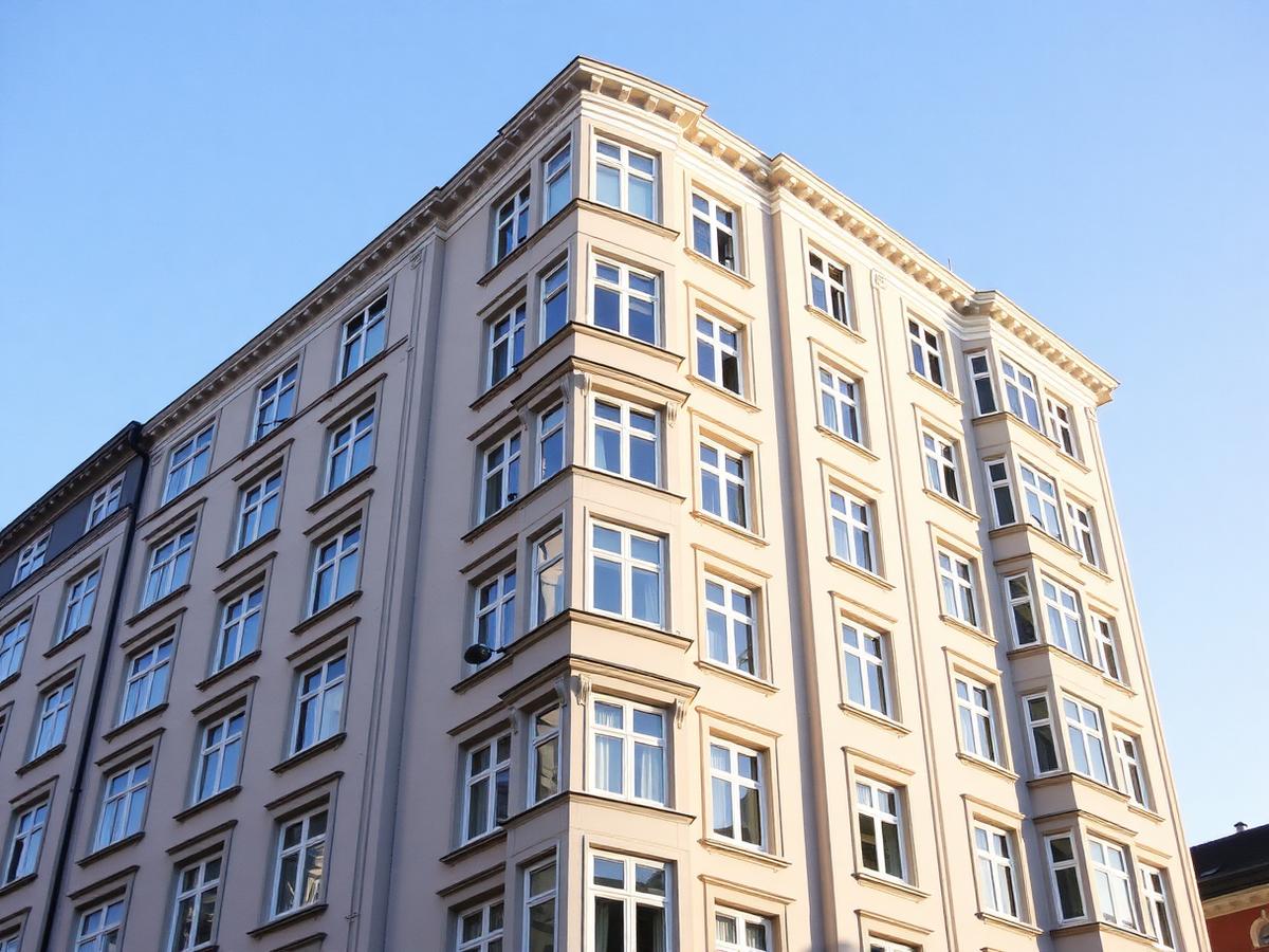 Stockholms lägenhetsfasad med kristallklara fönster