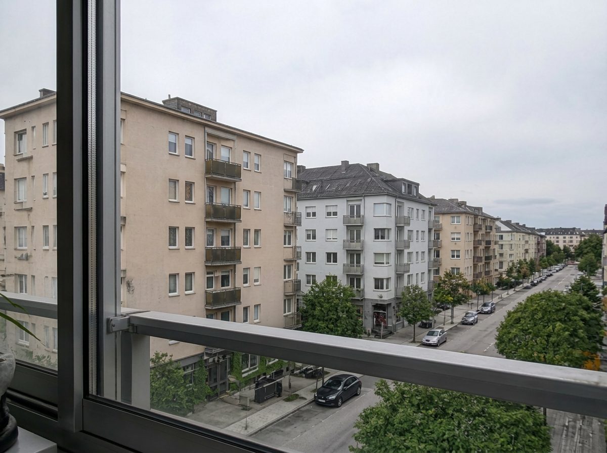 Fönster efter professionell fönsterputs — helt klart glas med utsikt över Stockholm
